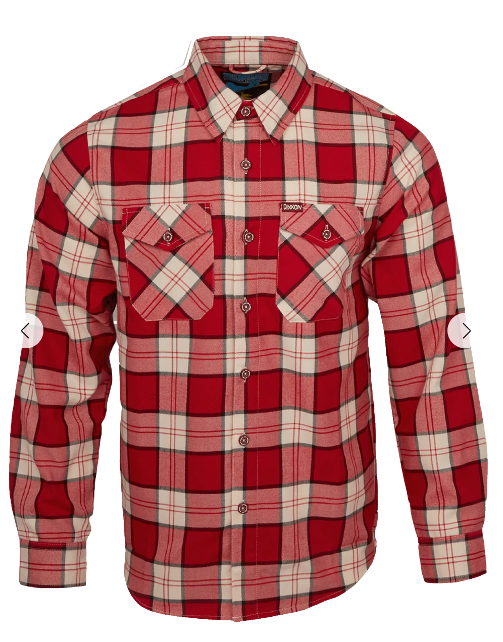 New Dixxon Madison outlet Men's Red White Plaid Long Sleeve Flannel Size 2XL XXL